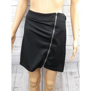 Zeagoo Women Skort Skirt Bodycon Slim Mini Pencil Full Zipper Sz L NWT
